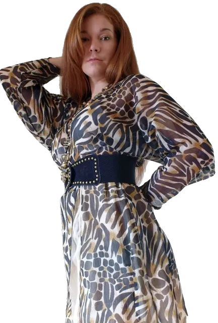 Women's Leopard Print Sheer Dress