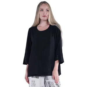 Women's Shana Apparel Seamed Tunic Top Black