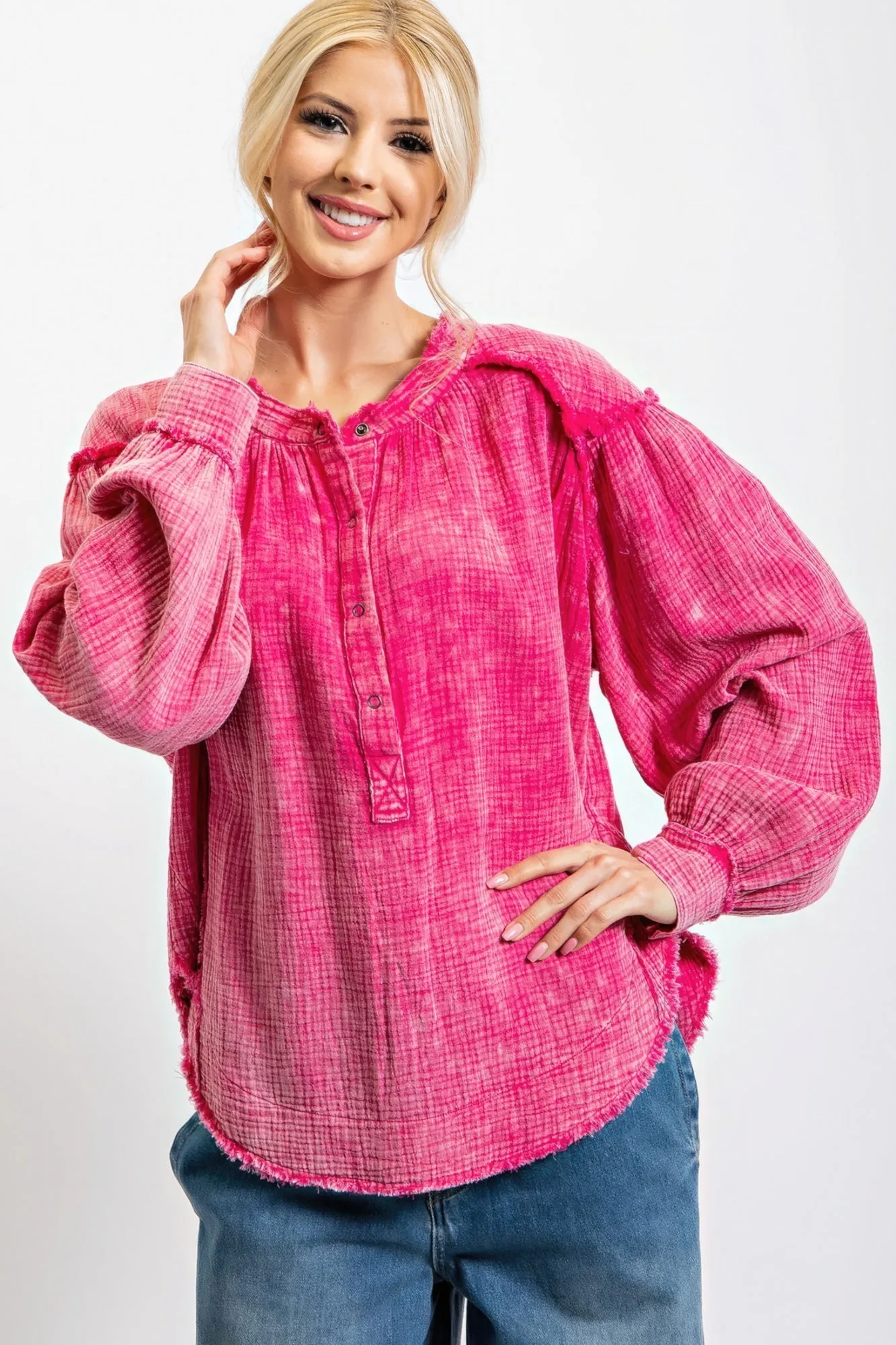 Women's Washed Cotton Gauze Tunic