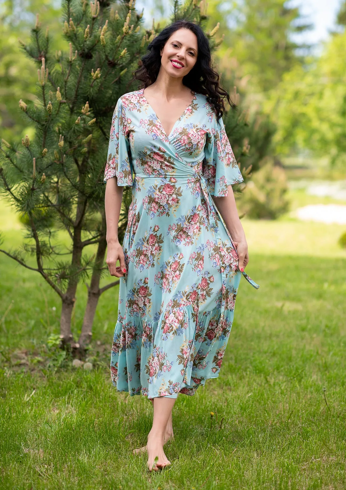 Wrap Regina Turquoise Dress